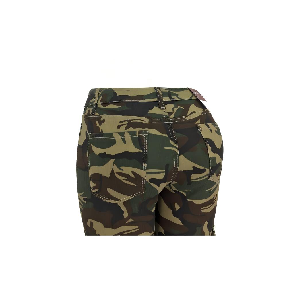 Camuflaje pantalones de carga de piernas rectas