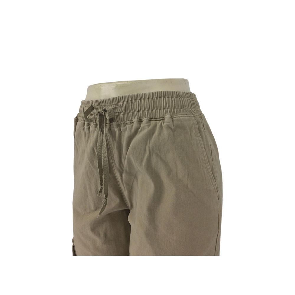 Women's Khaki Twill Cargo Jogger Pants