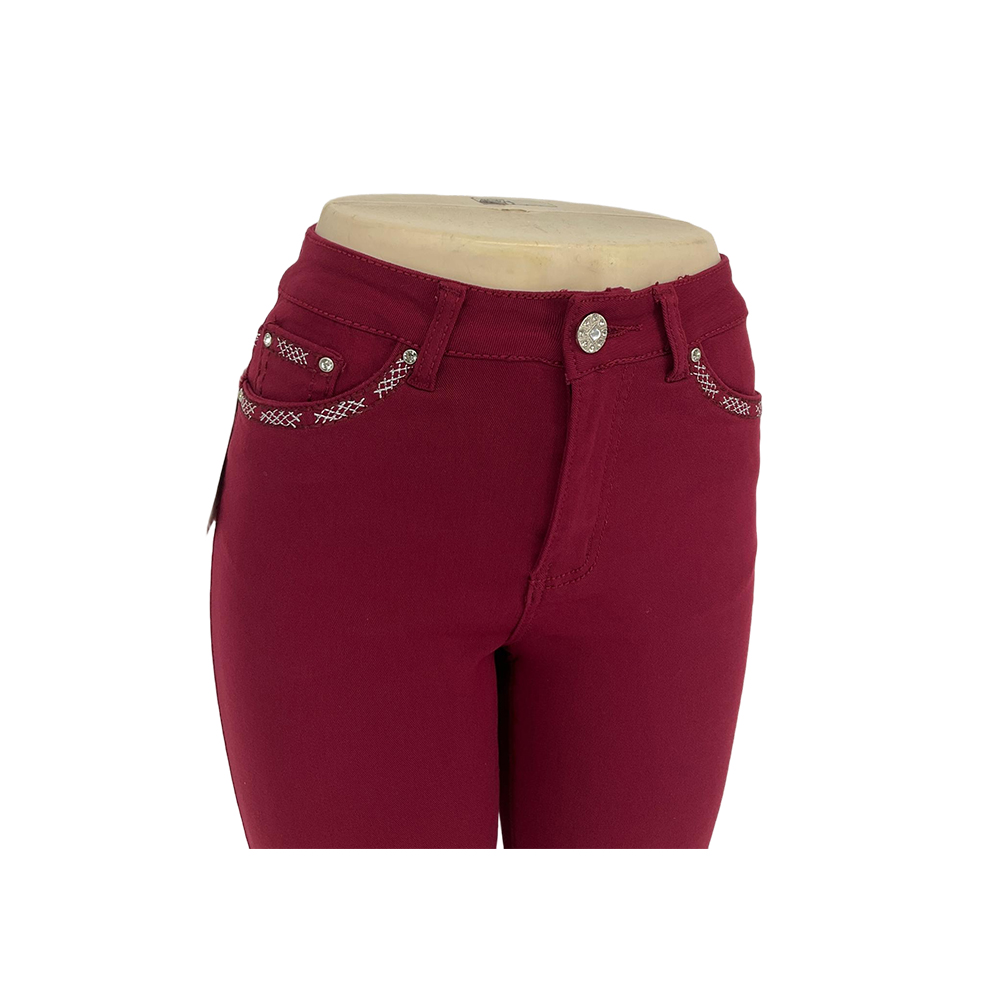 Pantalones Flare Embellished Borgoña para mujer