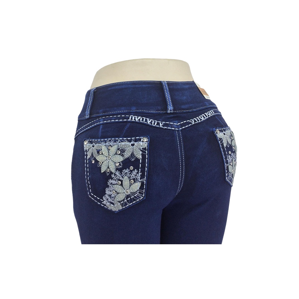 Pantalones cortos de denim azul oscuro para mujer
