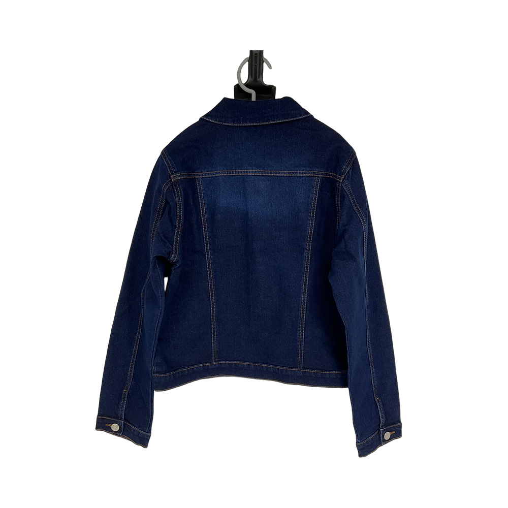 Chaqueta de denim azul oscuro para mujer