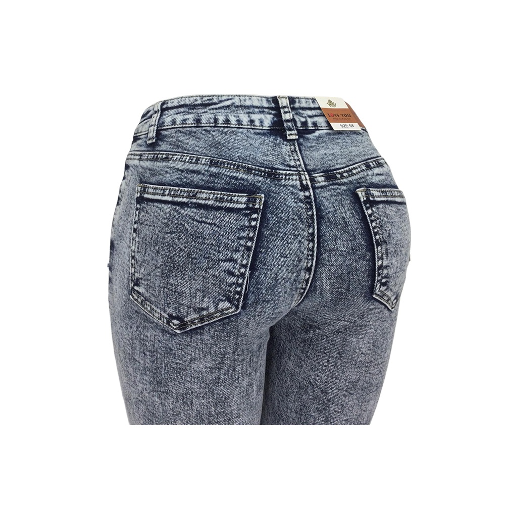 Women's Acid Wash Distressed Skinny Jeans