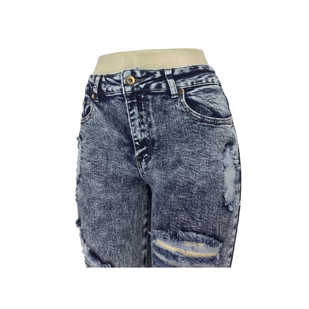 Women's Acid Wash Distressed Skinny Jeans