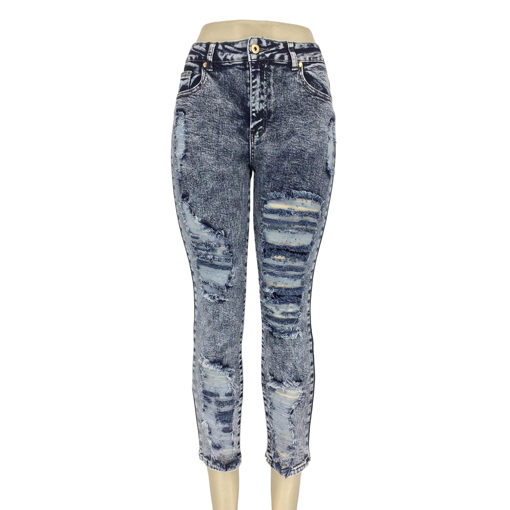 Women's Acid Wash Distressed Skinny Jeans