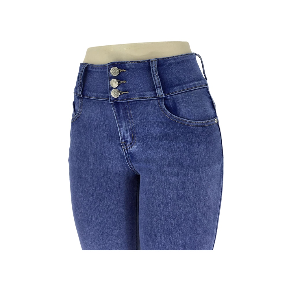 Women's High-Waisted Denim Capri Pants