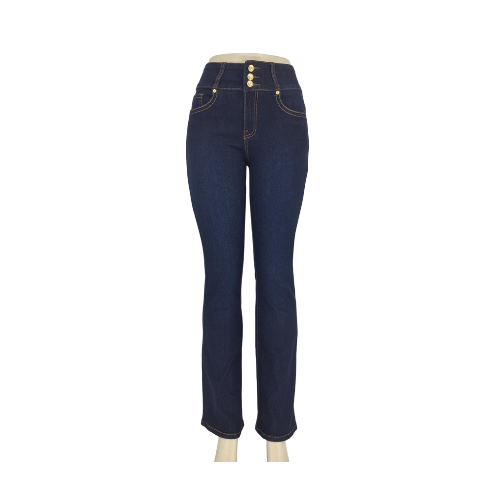 Women's High-Waisted Dark Wash Jeans with Embroidered Back Pockets