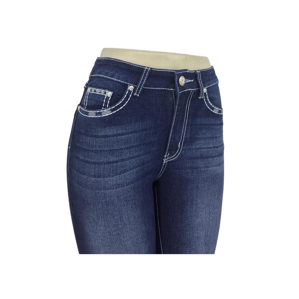 Mariposa de cintura alta bordado Bootcut Jeans