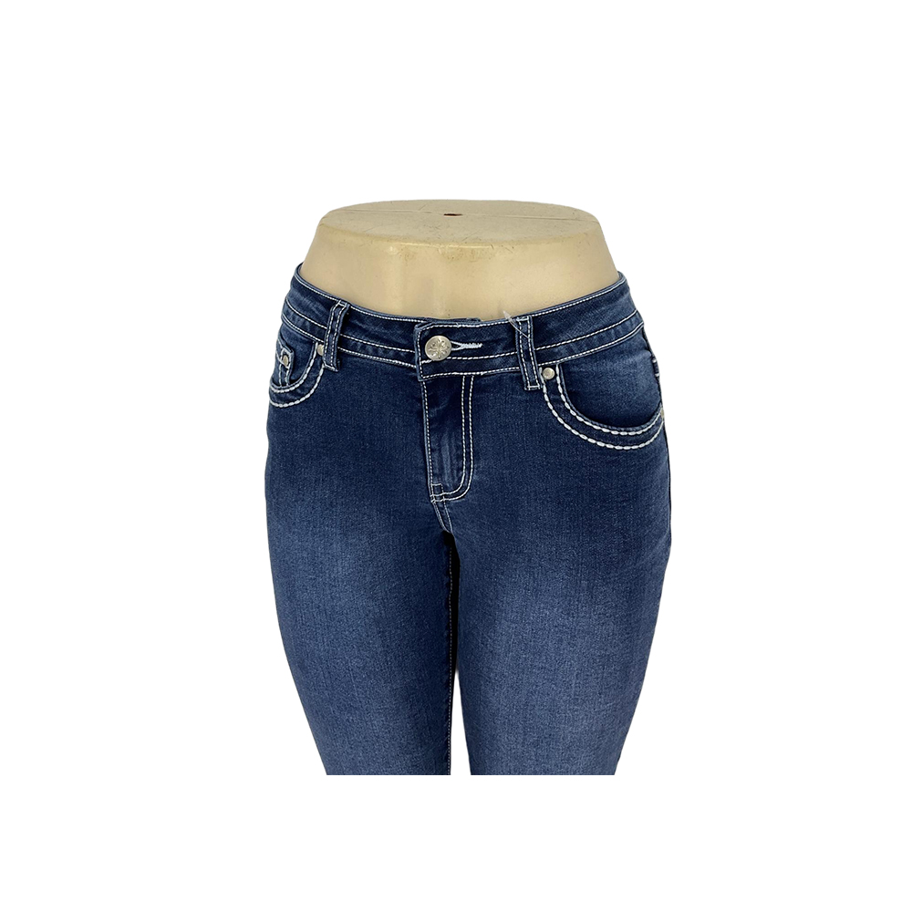 Women's Embroidered Pocket Dark Wash Bootcut Jeans