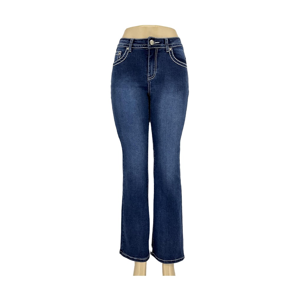 Women's Embroidered Pocket Dark Wash Bootcut Jeans