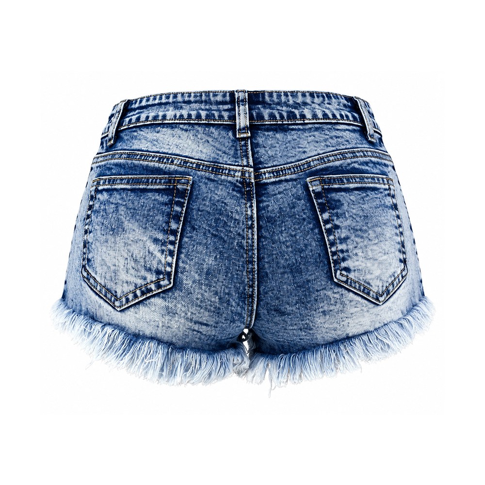 Women's Acid Wash Distressed Denim Shorts