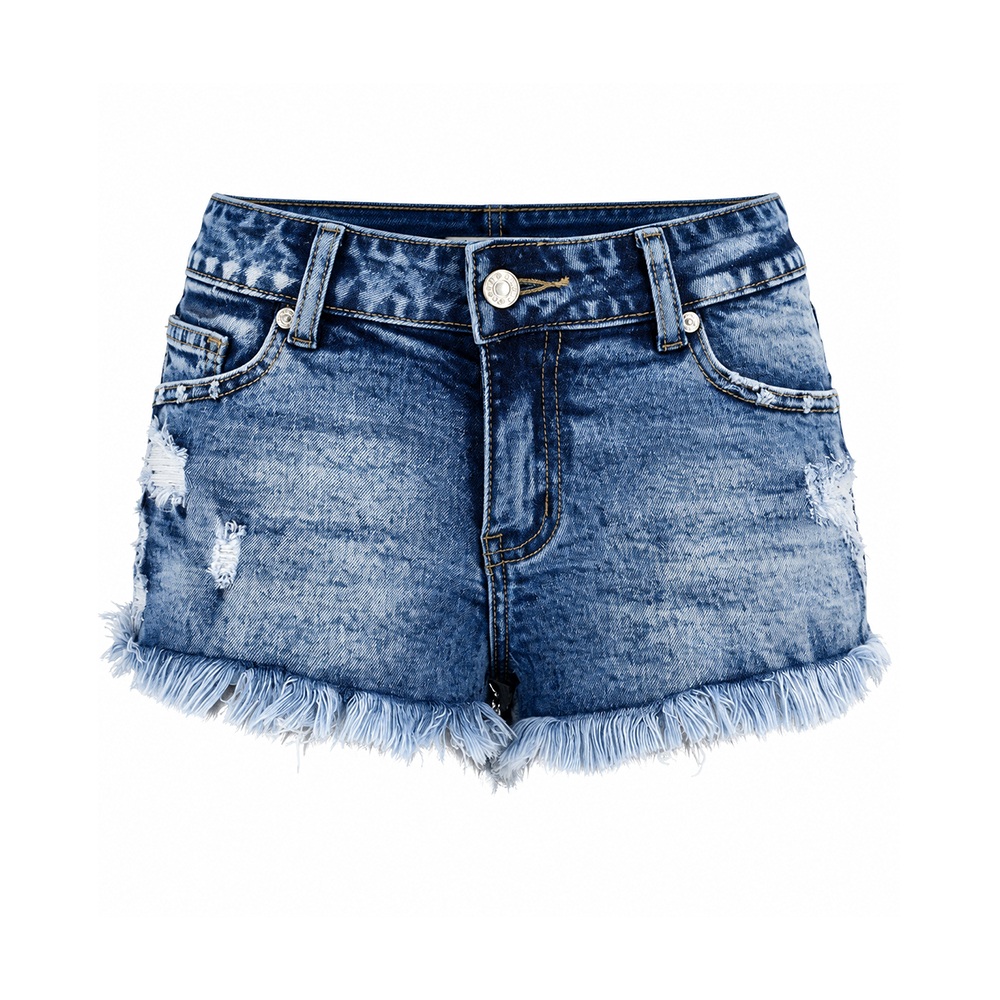 Women's Acid Wash Distressed Denim Shorts
